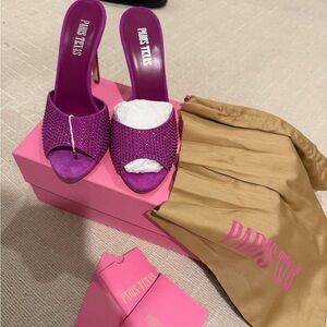 BRAND NEW w/box + tags Paris Texas Fuchsia Bedazzled Heels